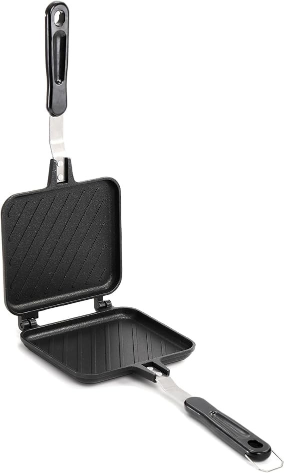 Hot Sandwich Maker Grilled Sandwich Press W/ Handle Stovetop Toasted Sandwich