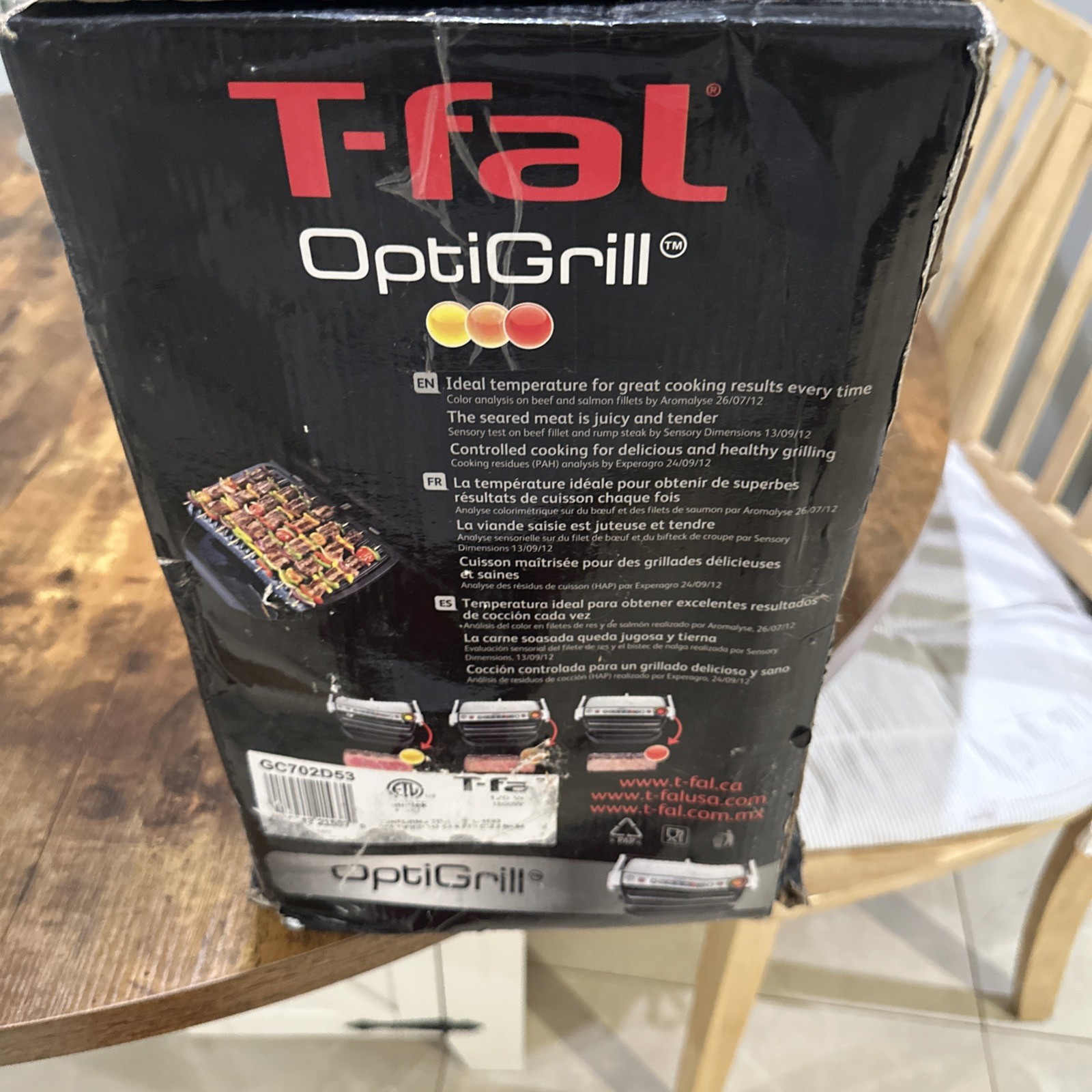 NEW T-Fal OptiGrill Indoor Electric Grill with Removable Dishwasher Safe Plates