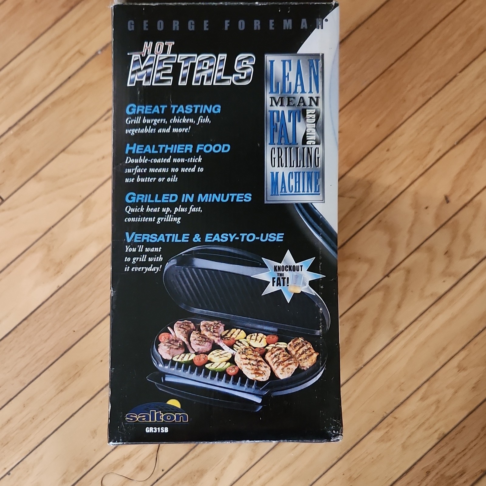 George Foreman GR31SB Contact Grill Brushed Stainless Steel Non-Stick Easy Clean