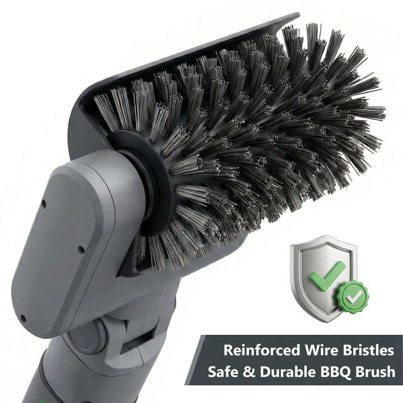 Lenzhan Electric Grill Brush 3-in-1 Kit – Cordless BBQ Cleaner Light Gray