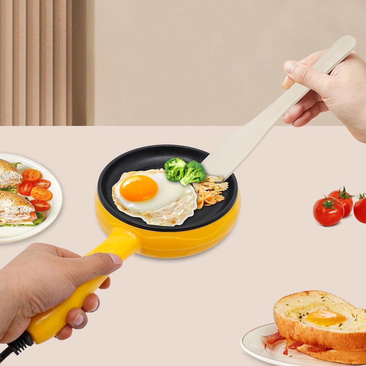 6-Inch Non-Stick Electric Skillet Rapid Heat Up Personal Mini Electric Round NEW