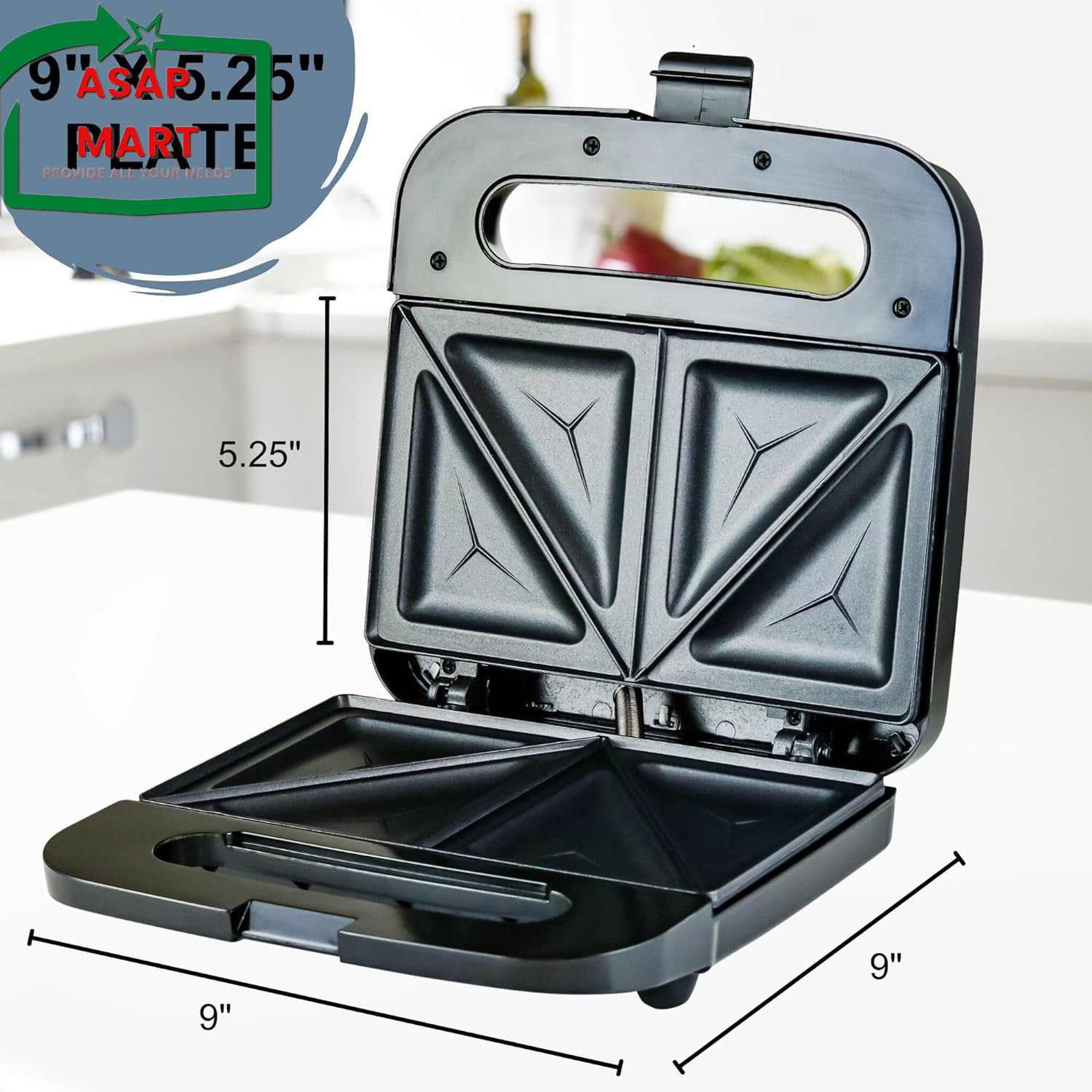 OVENTE Electric Sandwich Maker with Non-Stick Plates, Indicator Lights, Cool Tou