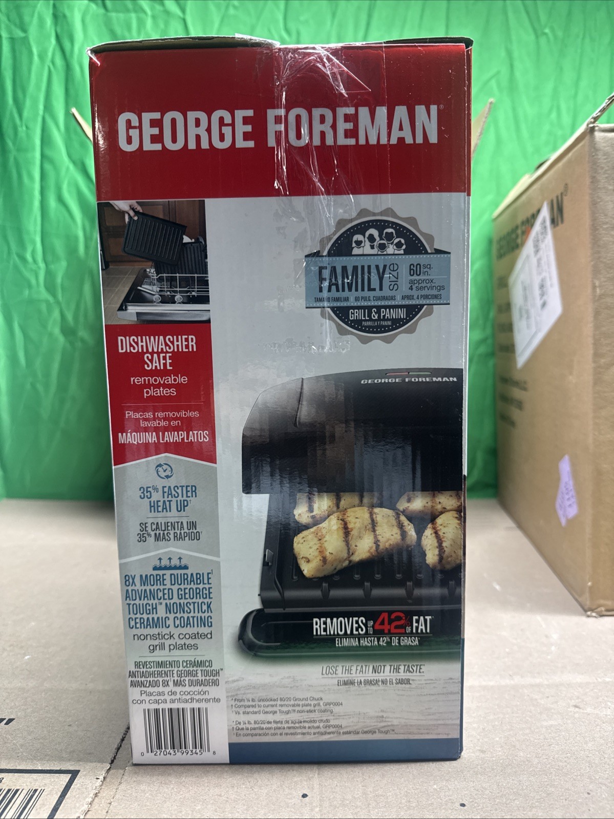 NOB George Foreman GRP1060B-TX Family Size Removable Plate Grill Black Sealed