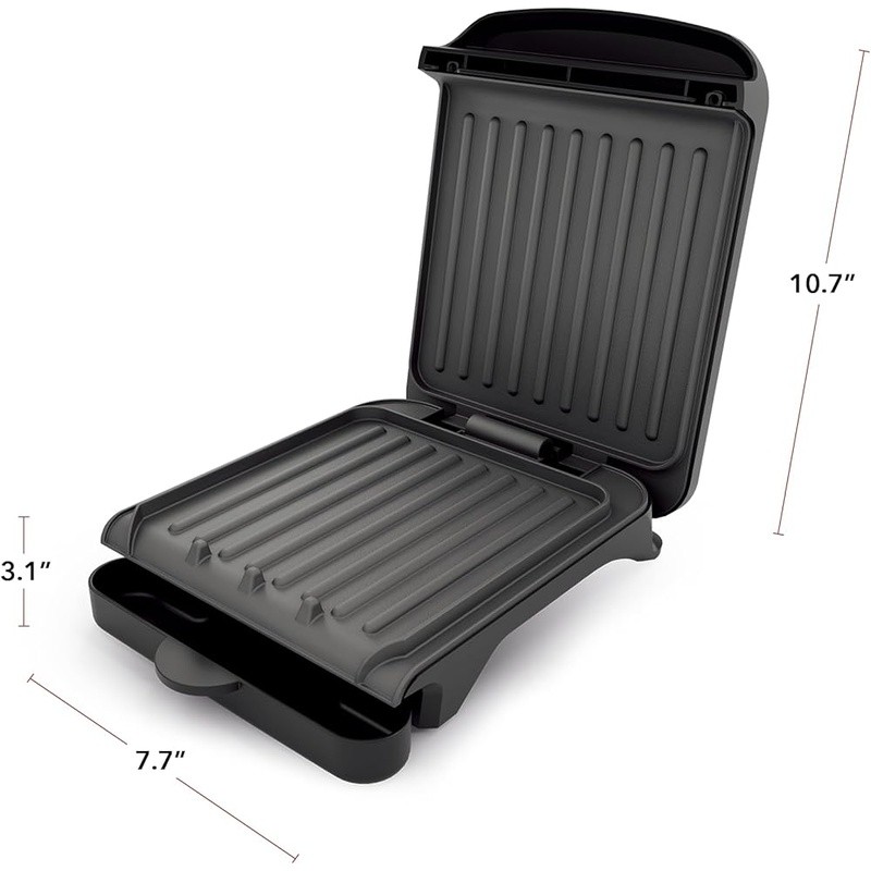 Compact Indoor Electric Grill Nonstick Easy Cleanup Low-Fat Cooking Two New
