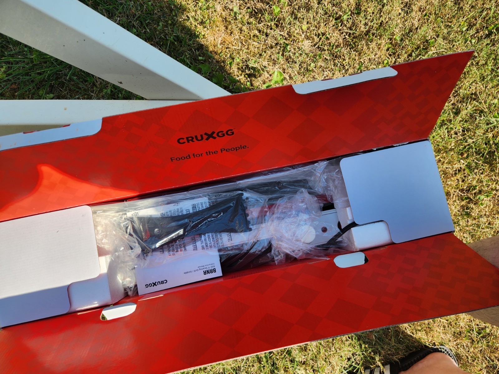 CRUXGG CRUXGG Red Electric Contact Grill & Griddle 1500W, Double Heater