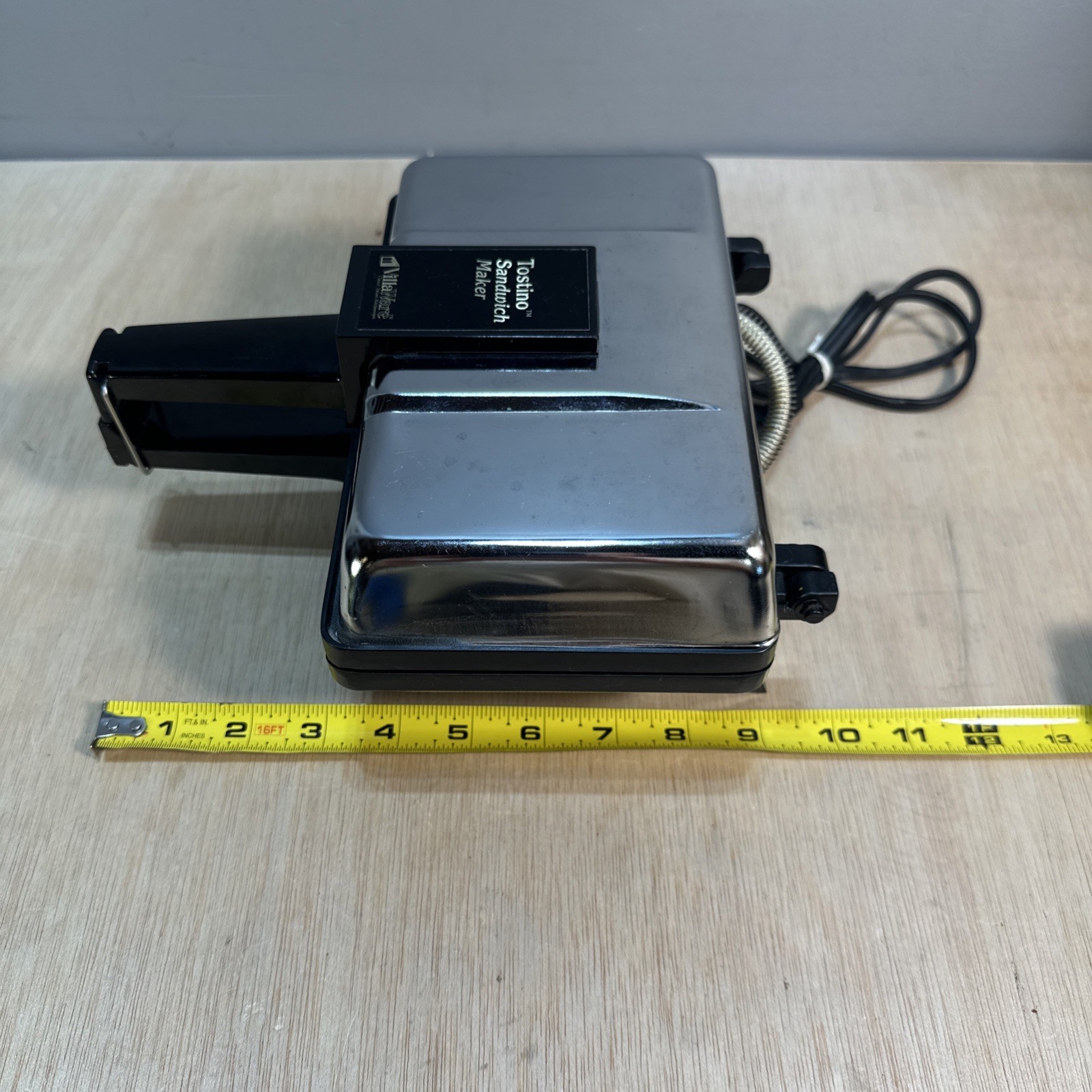 VillaWare Tostino Sandwich Panini Maker Model: 3800 Chrome *Tested*Working*
