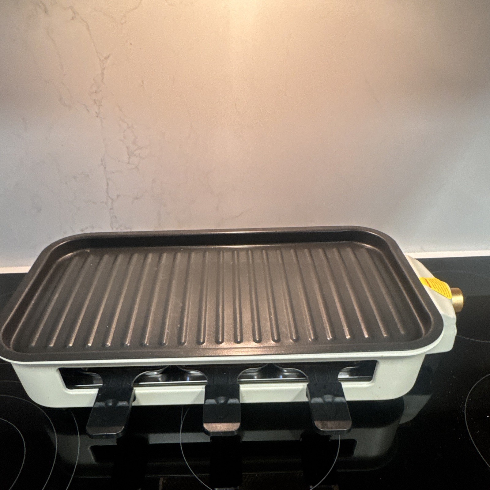 Rectangular Indoor Electric Grill 1700W Temp Control Cooking Grate Black/White