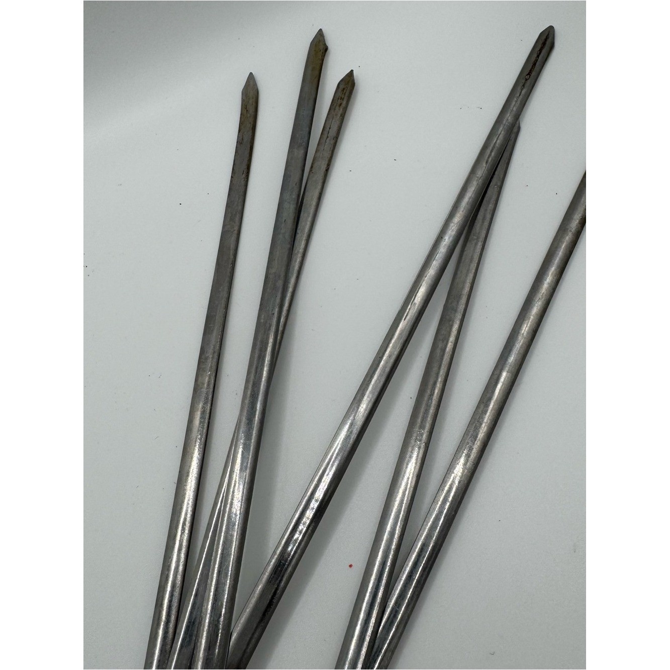 Vintage Brass Turkish Skewers Lot of 6 Inoxidable Stainless Steel Kabob MCM Bar