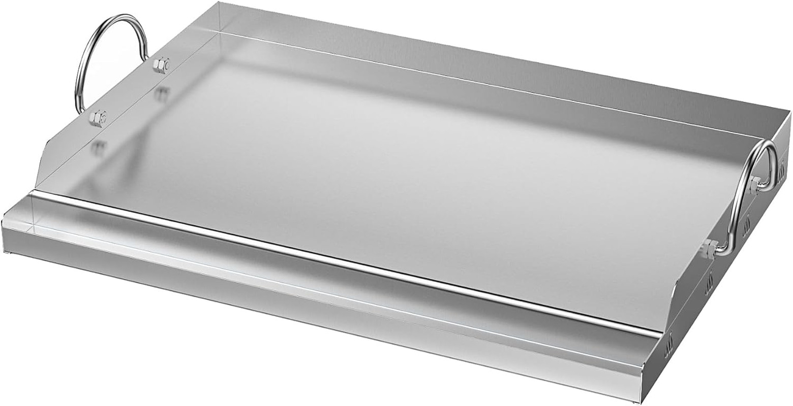 Only Fire Universal Stainless Steel Cooking Griddle, Flat Top Plate Insert with