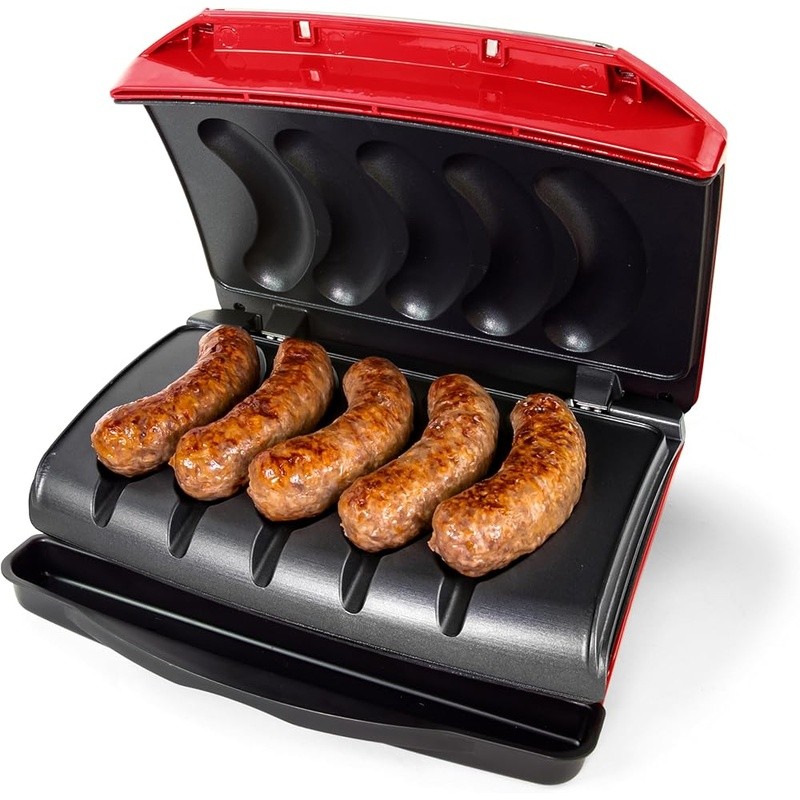 Electric Brat Maker 5 Link Capacity W/ Drip Tray Non Stick Surface Easy Clean US