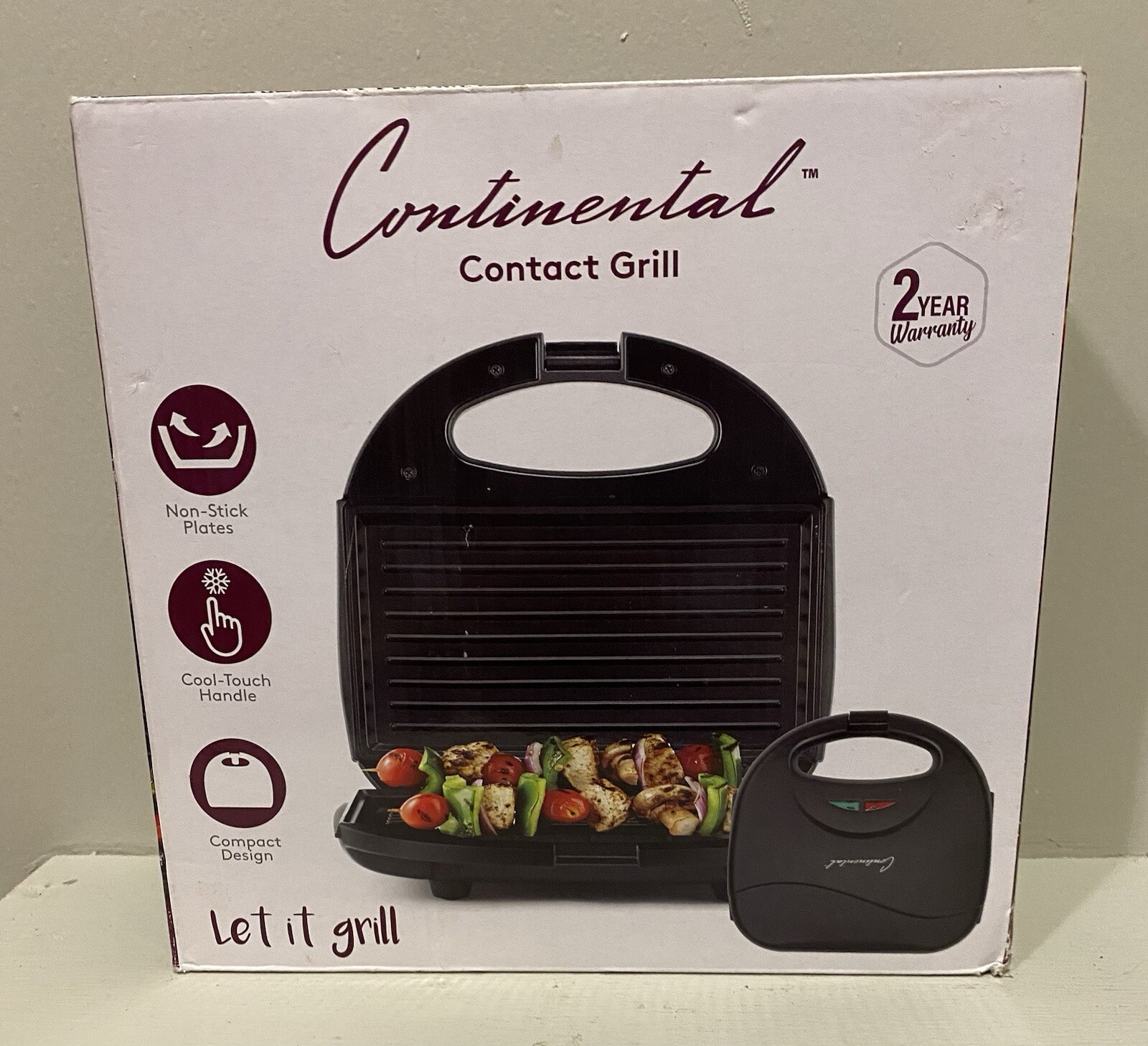 Continental Electric Contact Grill, New In Box