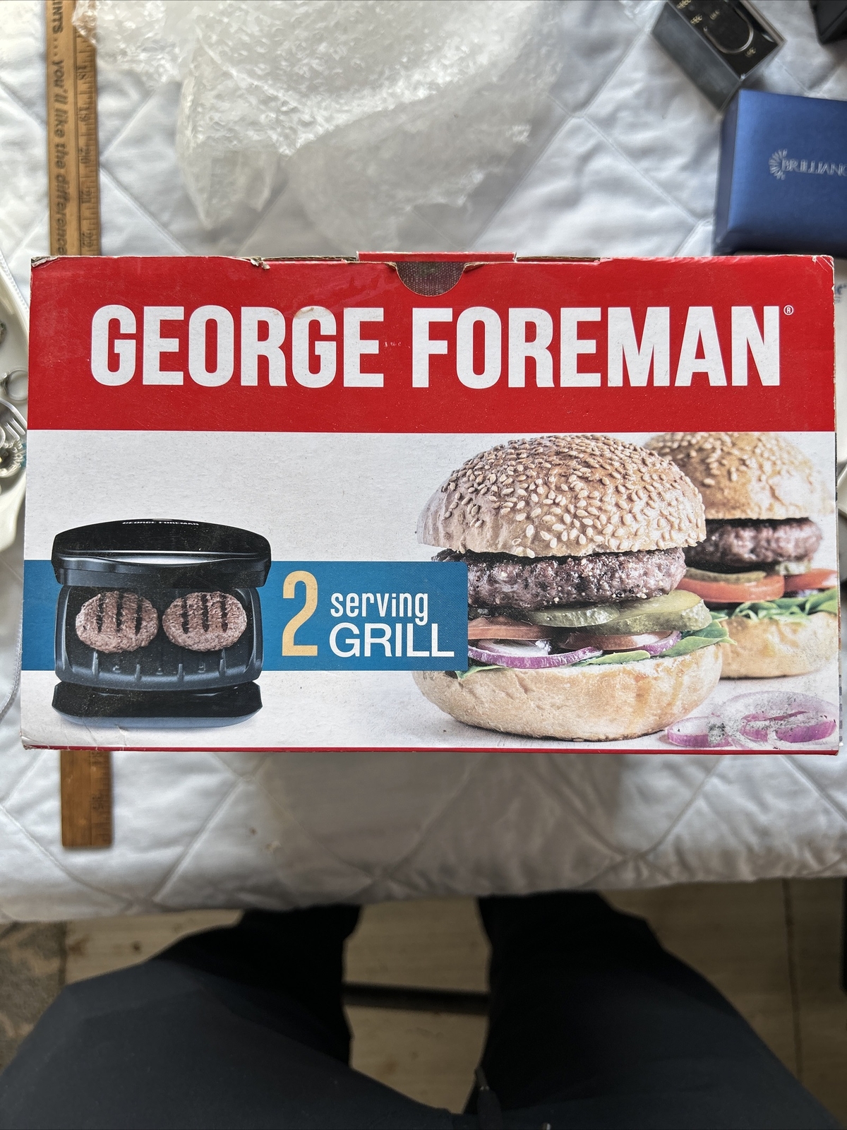 George Foreman Compact 2 Serving Grill GR10B Open Box