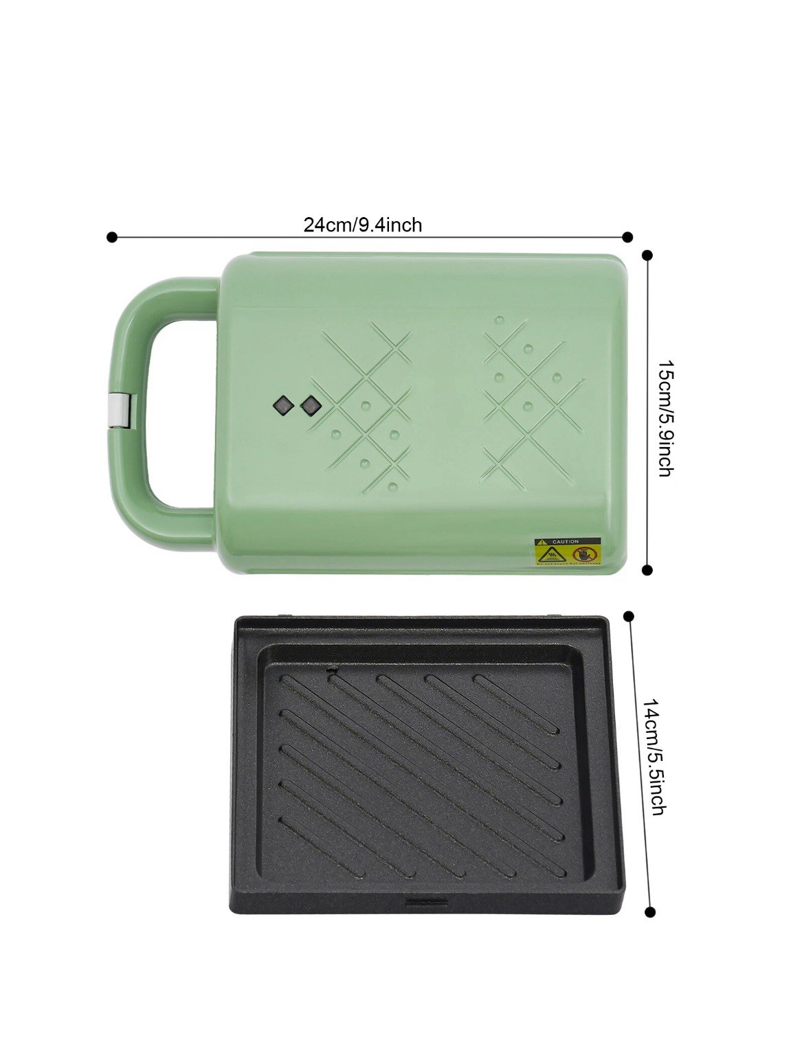 Electric Sandwich Maker Breakfast Machine Portable Sandwich Maker 600W Green NEW