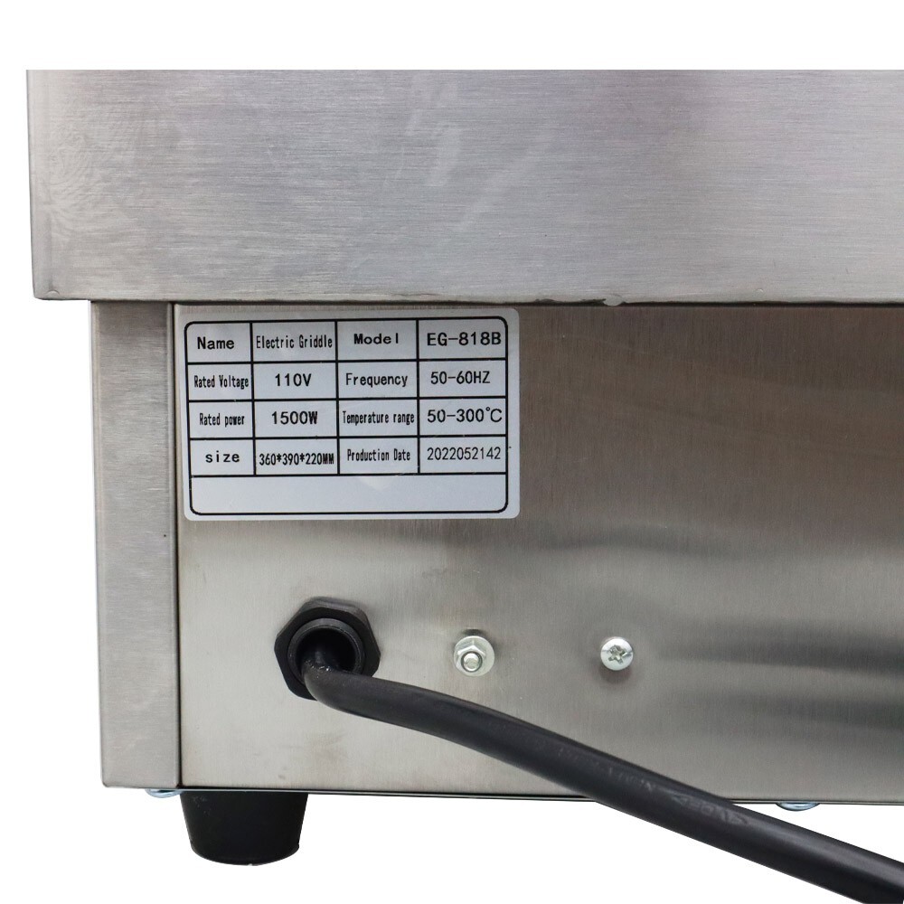 110V Flat Cooking Griddle Grill 14.17*11.81in Temperature Controled Stove