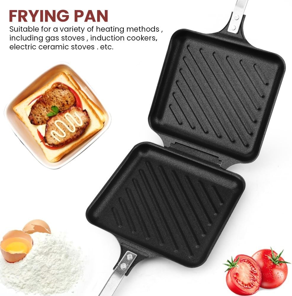 Hot Sandwich Maker, Grilled Panini Maker Non-Stick Double Sided Flip Panini Pres