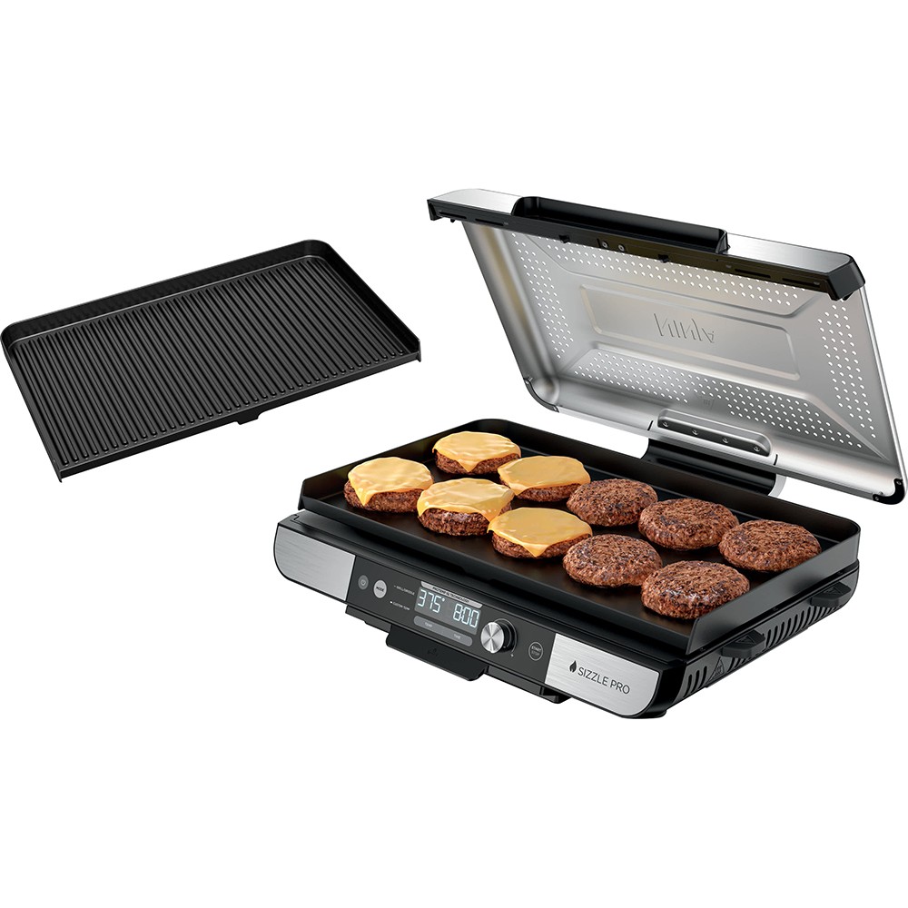 Ninja Sizzle Pro XL 20-Inch Indoor Griddle + Grill, Silver – GX101