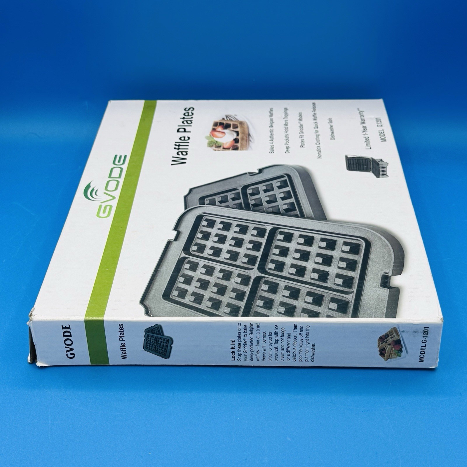 GVODE Waffle Plates Fits Cuisinart Griddler – Belgian 4-Waffle Plates G1201