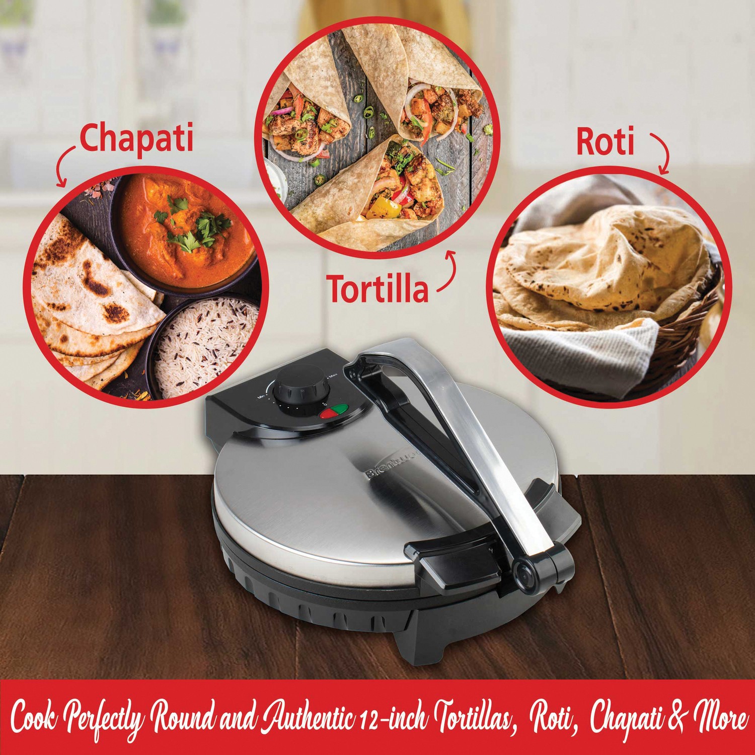 BRENTWOOD TS-128 Nonstick Electric Tortilla Maker (10-In.)