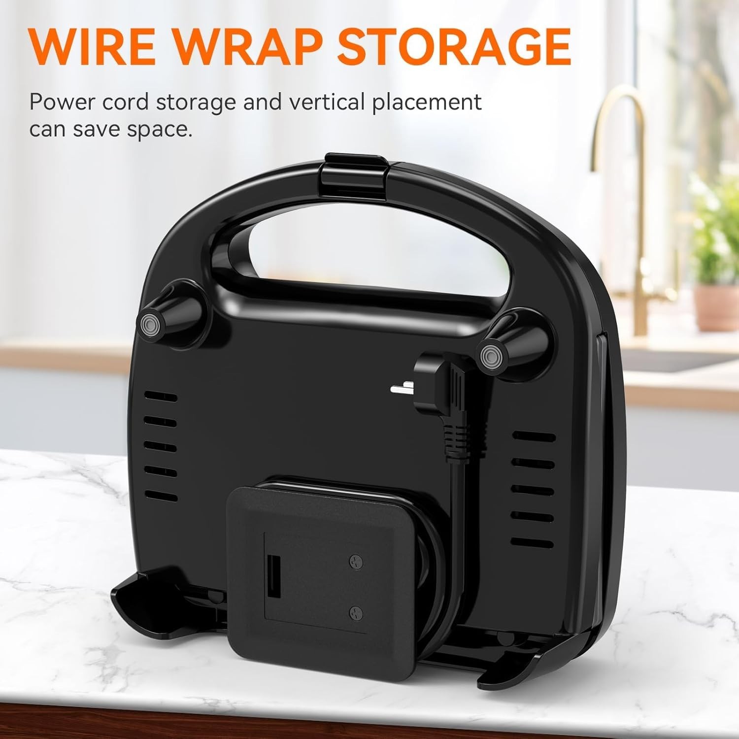 750W Non-Stick 2 Slice Sandwich Maker with Cool Touch for Perfect Grilled Cheese