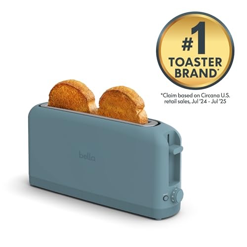 bella 2 Slice Slim Toaster, Fits-anywhere™ Kitchenware, 6 2 Slice, Surf