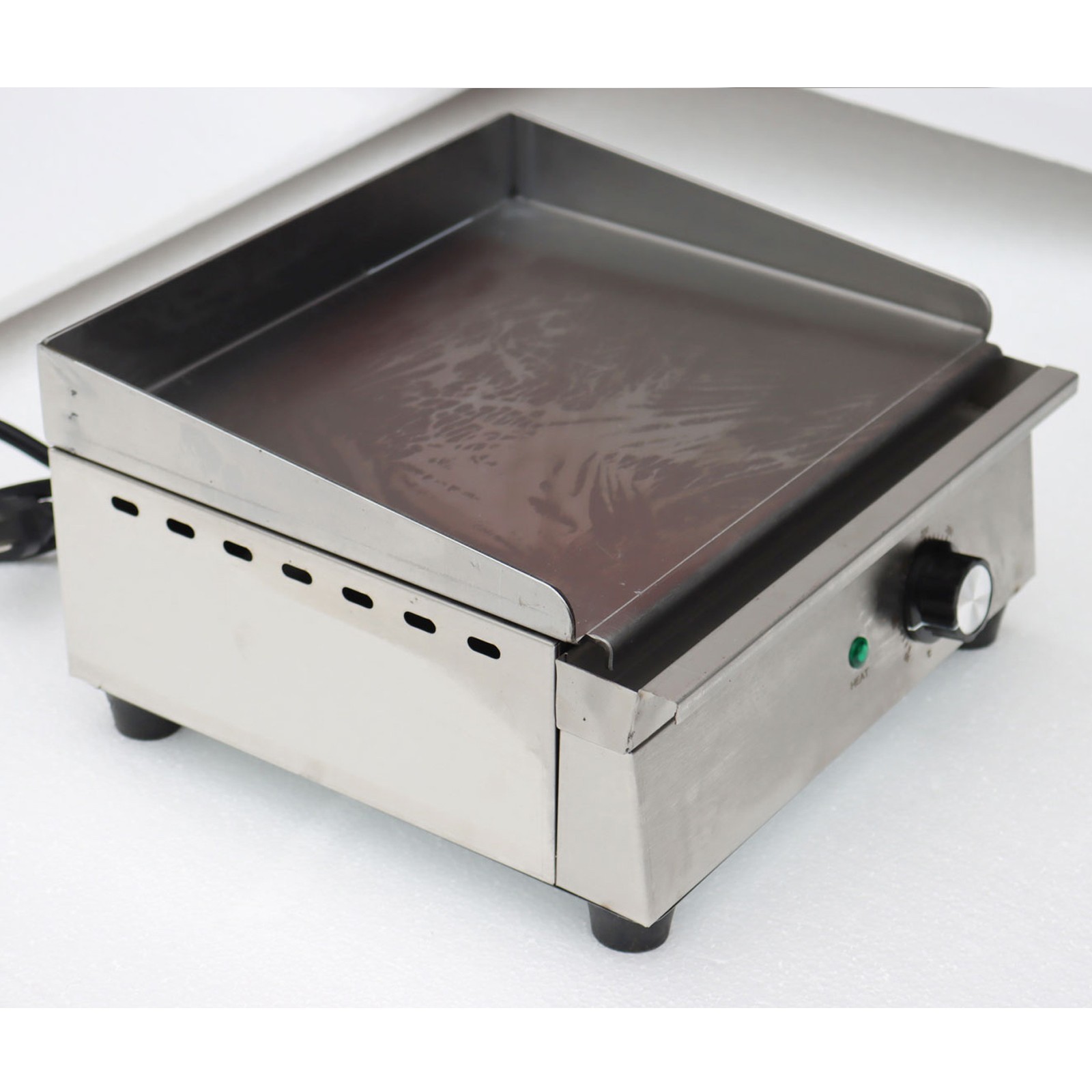 110V Electric Griddle Flat Grill 12.5*10.25in Stainless Steel Countertop Griddle