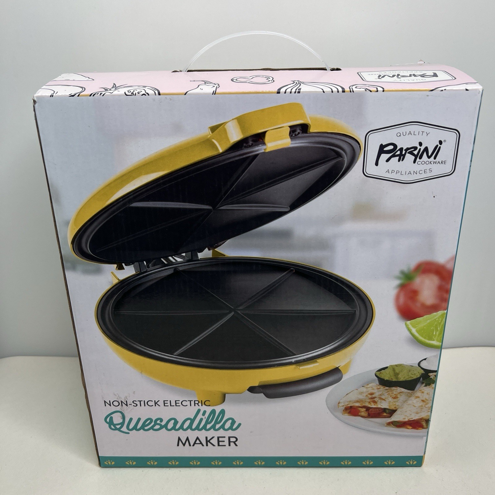 Parini Non-Stick Electric Quesadilla Maker Yellow – Brand New In Box!