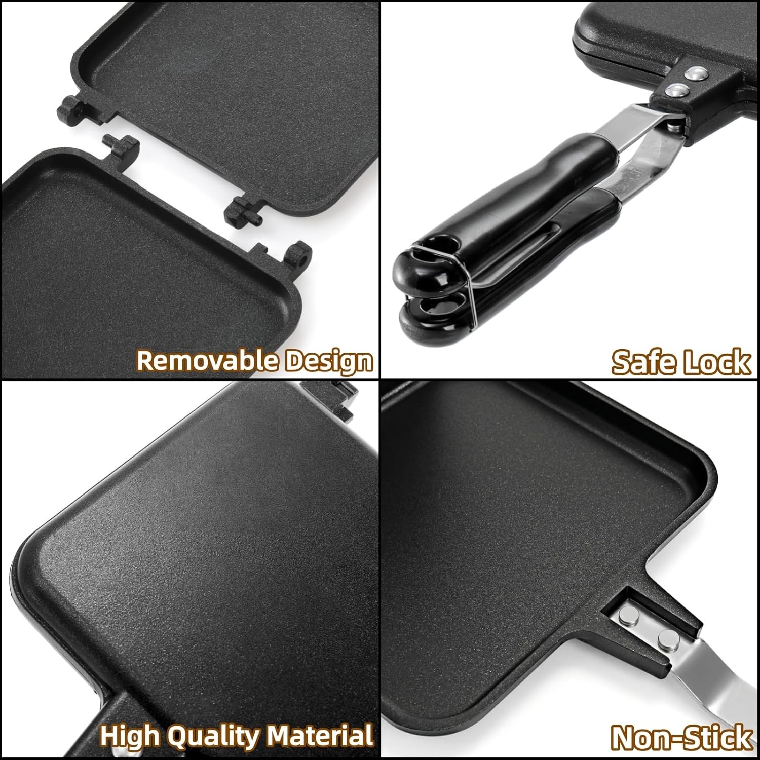 Hot Sandwich Maker Grilled Sandwich Toaster Small Bread Pancake Double Sided