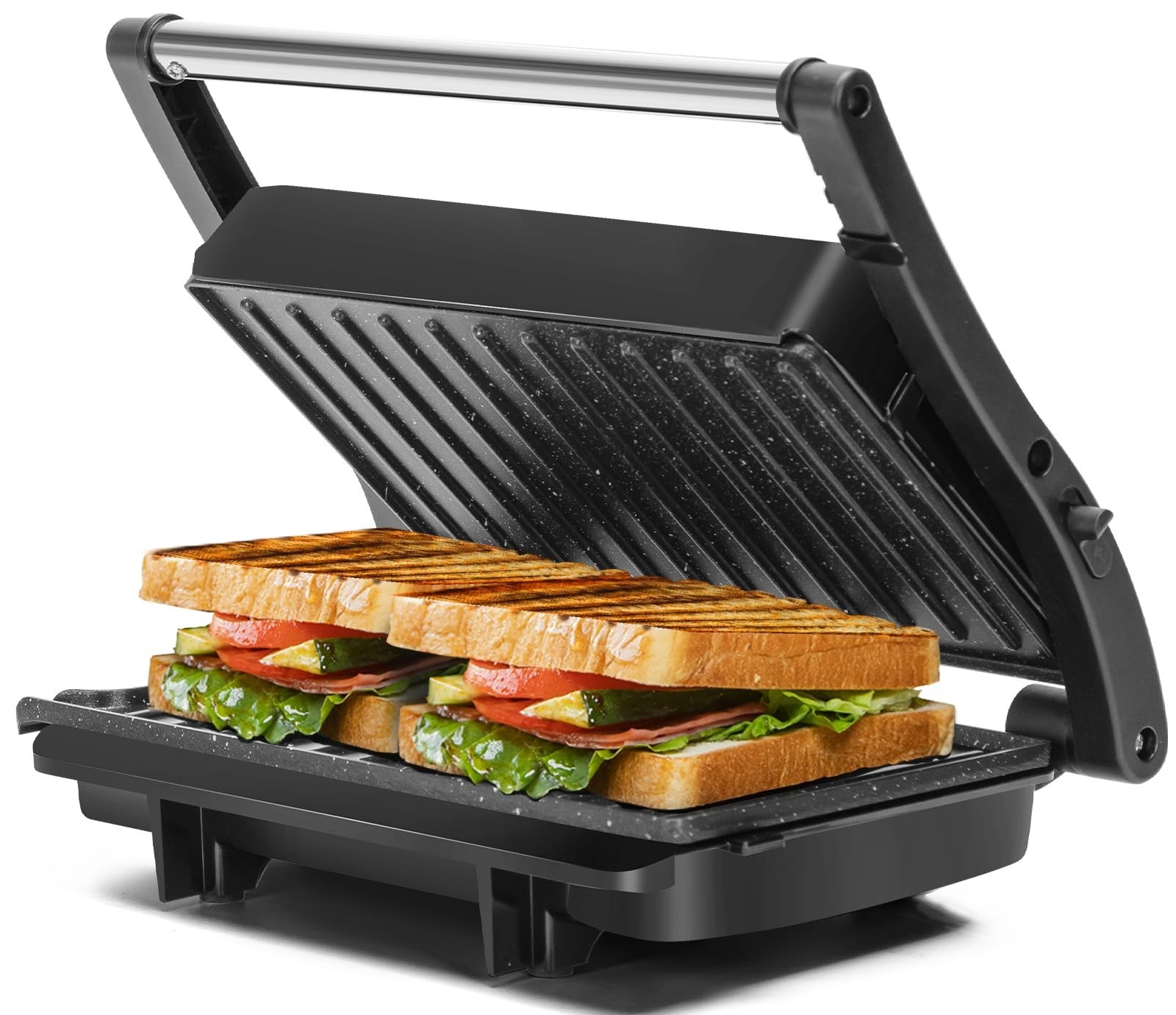 1000W Panini Press Grill – 3-in-1 Electric Sandwich Maker, Non-Stick Ceramic Pla