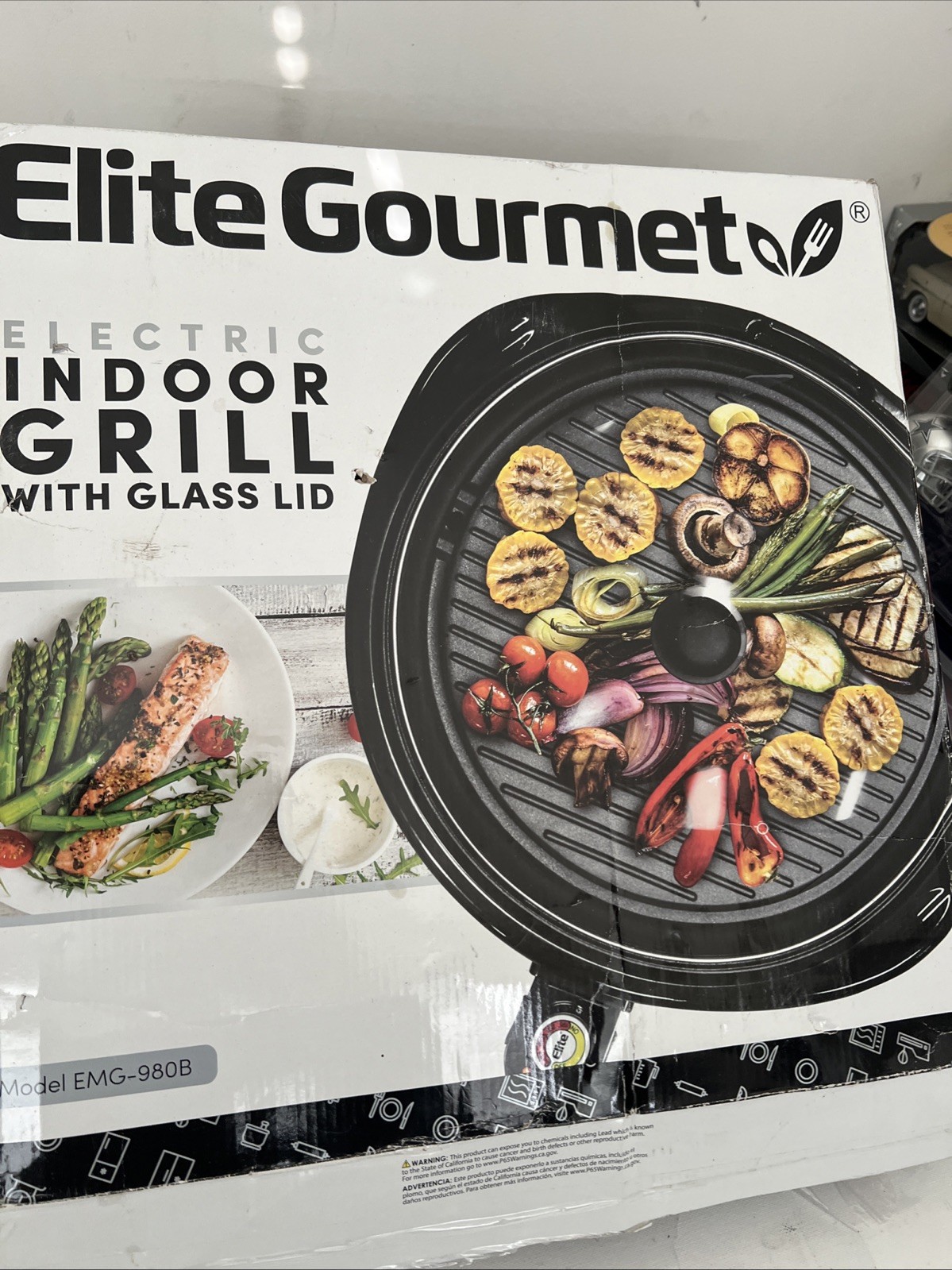 Elite Gourmet EMG-980B Smokeless Indoor Electric Grill 14″ Nonstick New Open Box
