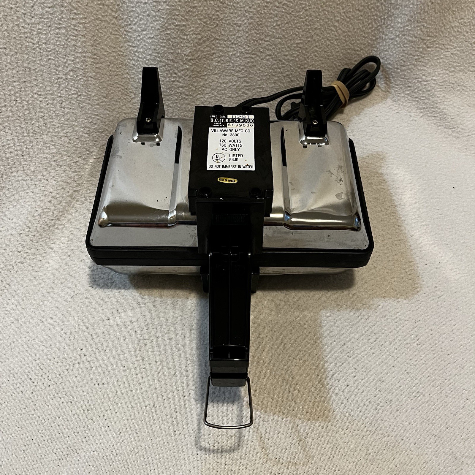 VillaWare Sandwich Maker Tostino Model: 3800 Italian Kitchenware Chrome – Tested