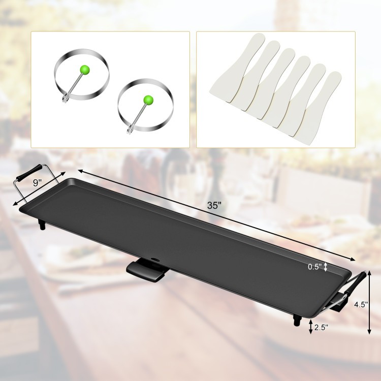 35-Inch Electric Griddle 2000W, Large 35×9 Nonstick Surface, 5 Temp Settings