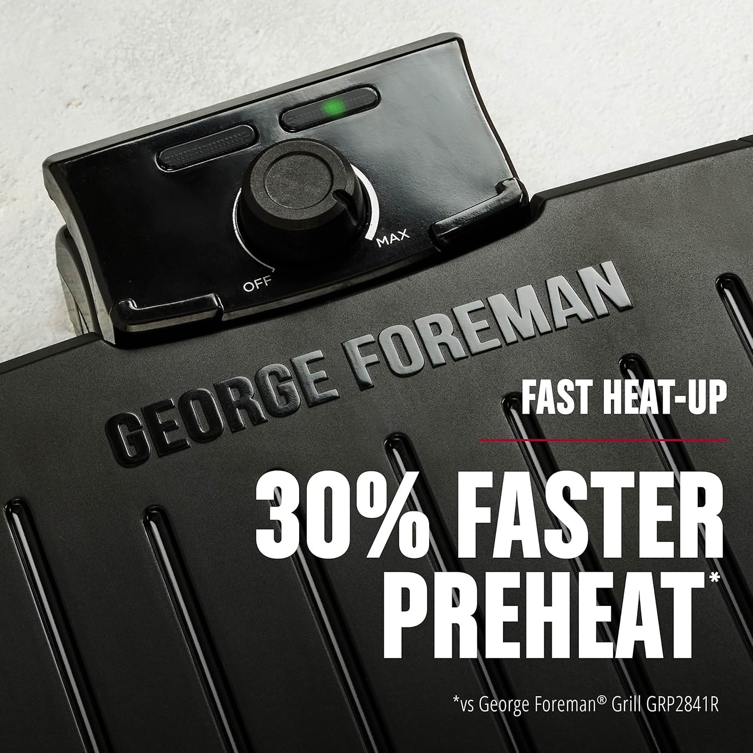 George Foreman Contact Submersible Grill – 5-Serving, Adjustable Temp, Black