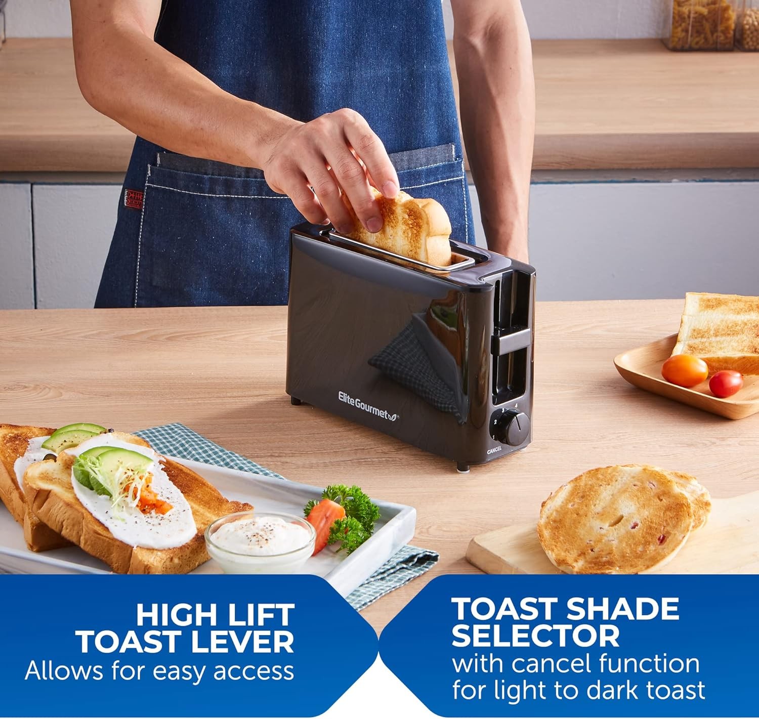 Elite Gourmet ECT118B Cool Touch Single Slice Toaster, 6 1 Slice, Black