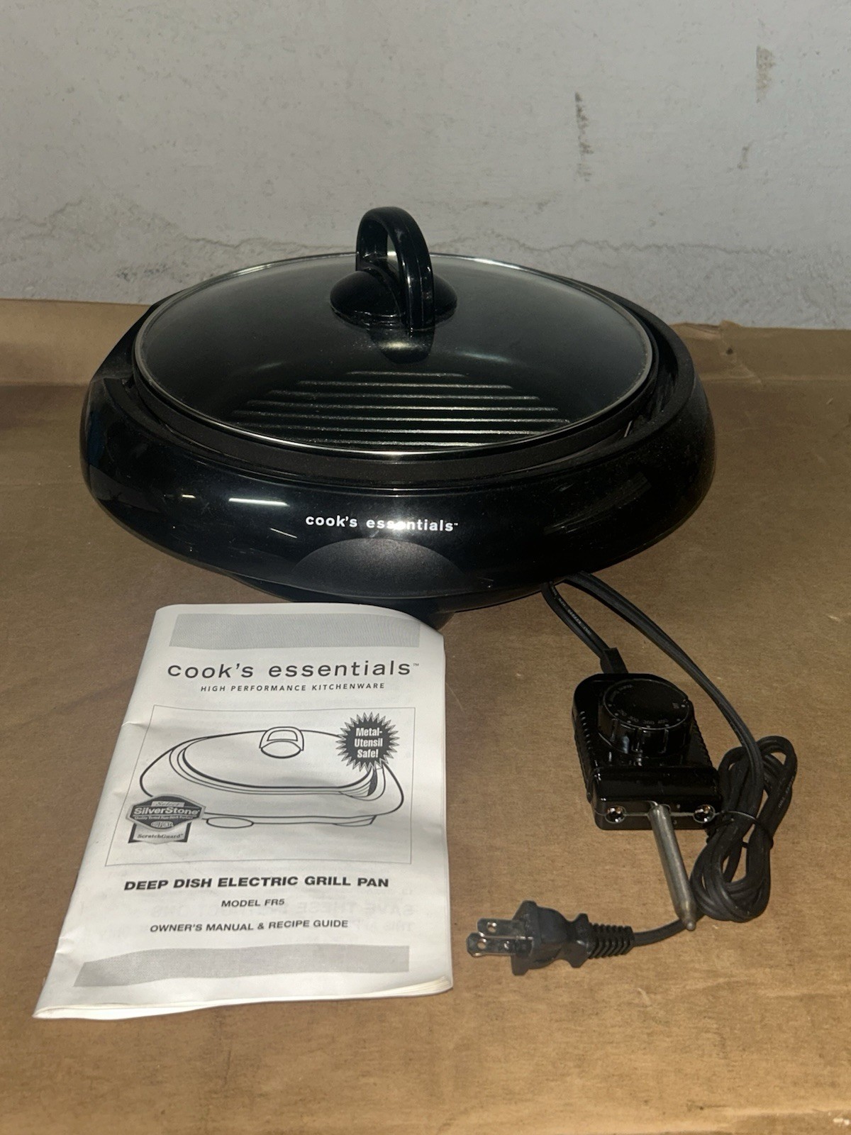 Cook’s Essentials Deep Dish Electric Grill Pan With Cord & Instructions