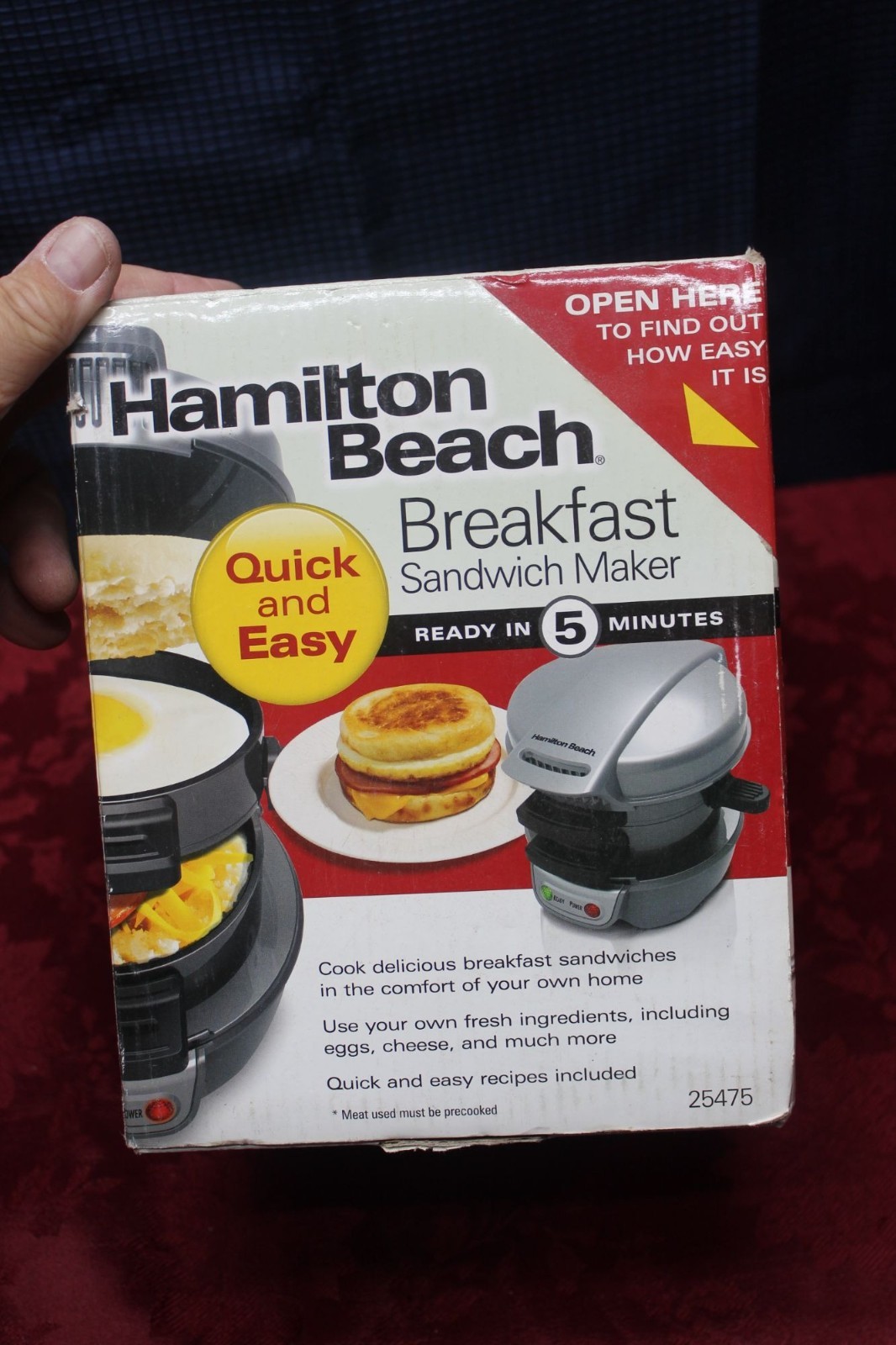 Hamilton Beach 5 minute Breakfast Sandwich Maker 25475 New – removed for photos
