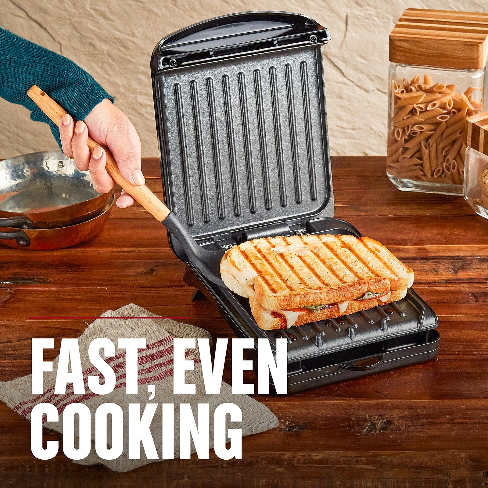 George Foreman 2-Serving Classic Plate Electric Indoor Grill and Panini Press…