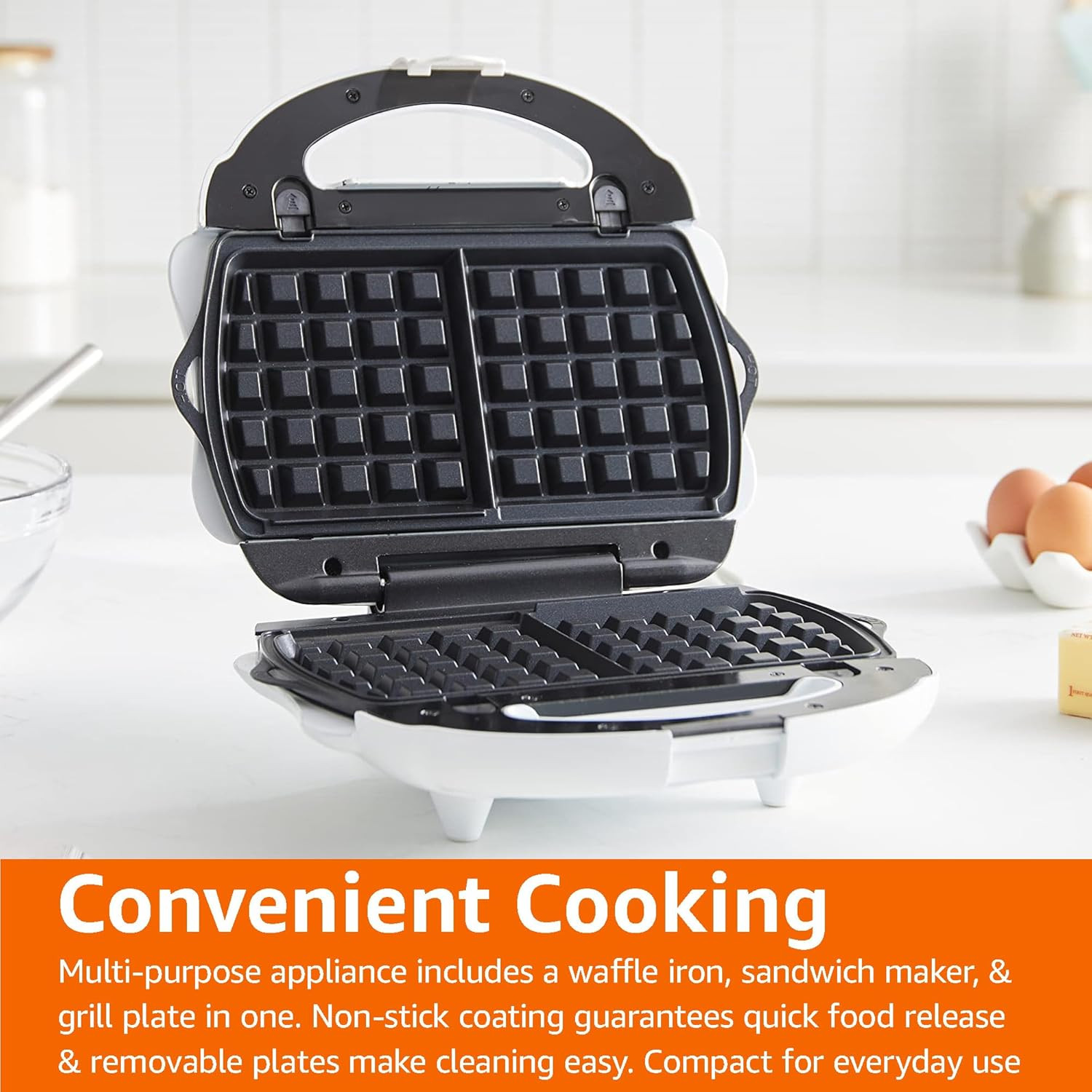 Waffle, Sandwich Maker and Grill 3-In-1 White, 700W