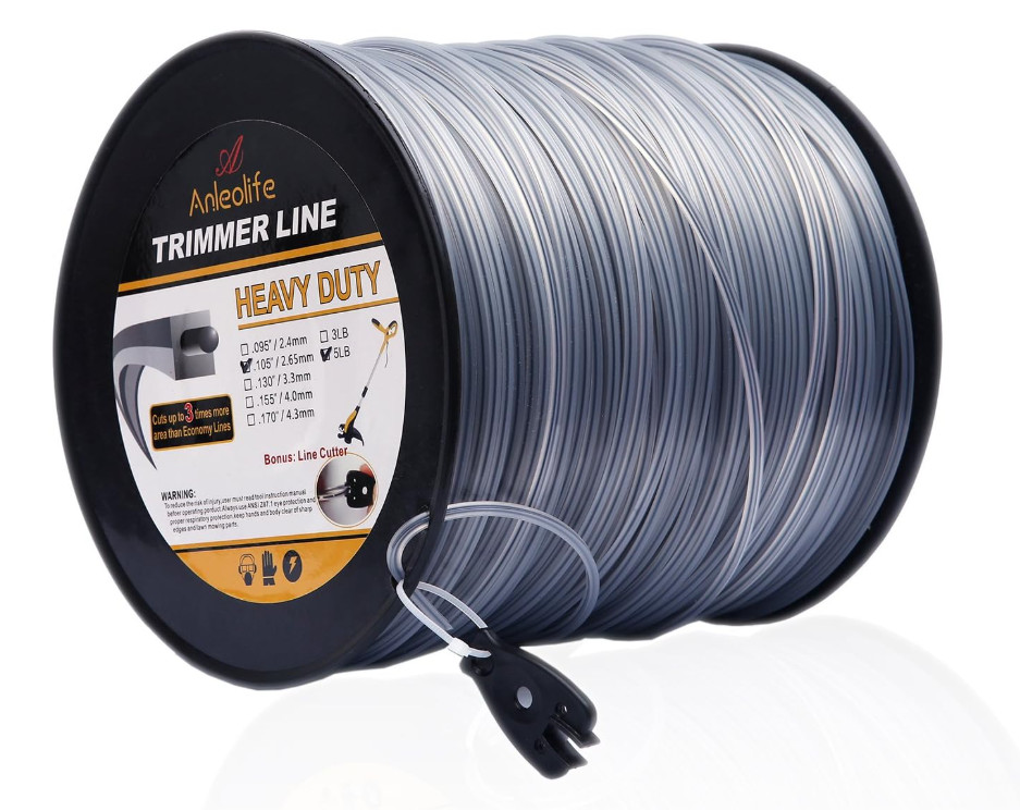 5-Pound Heavy Duty Square .105-Inch-by-1038-ft String Trimmer Line in Spool…