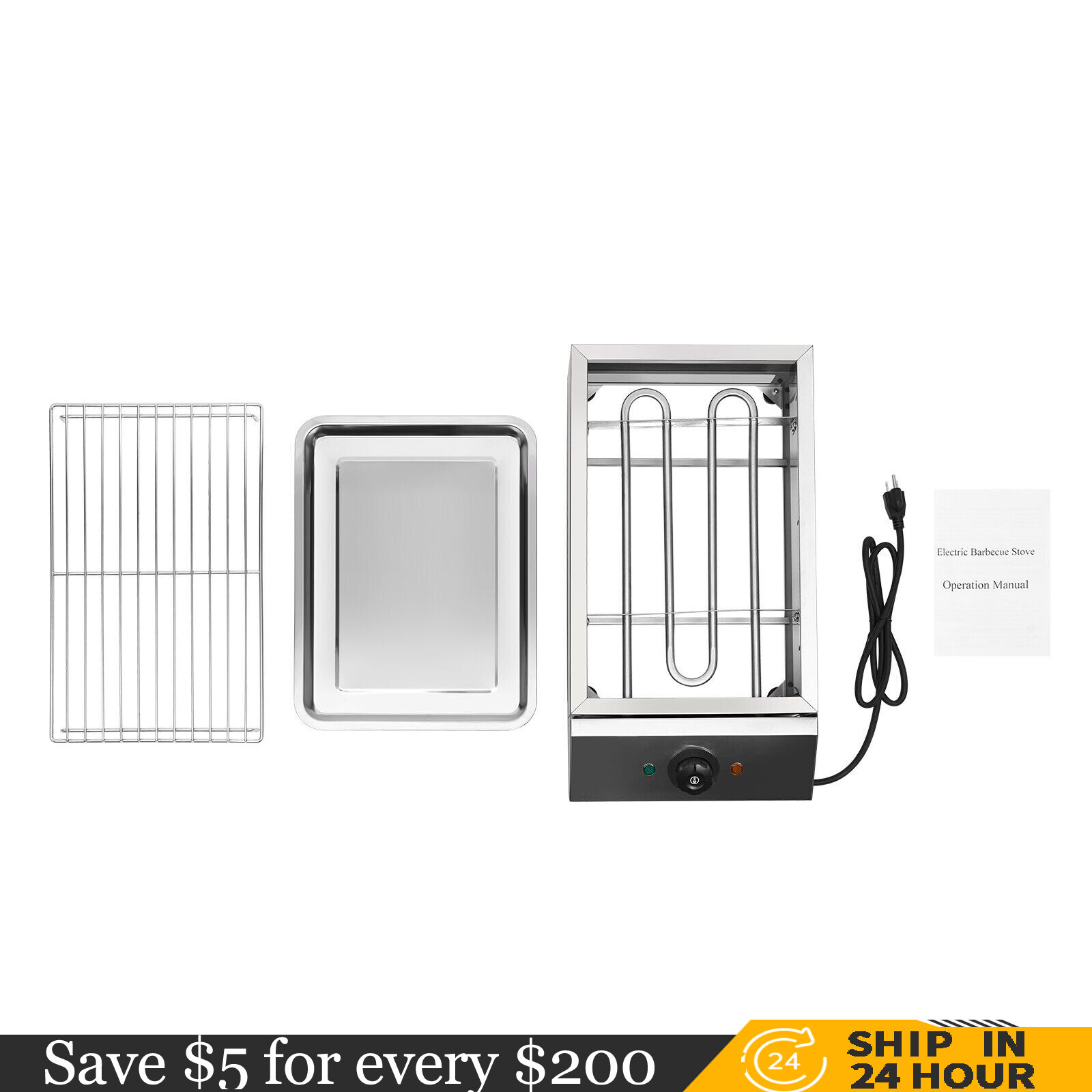 Electric Indoor outdoor Grill Portable Smokeless Non-Stick Cooking BBQ Griddle