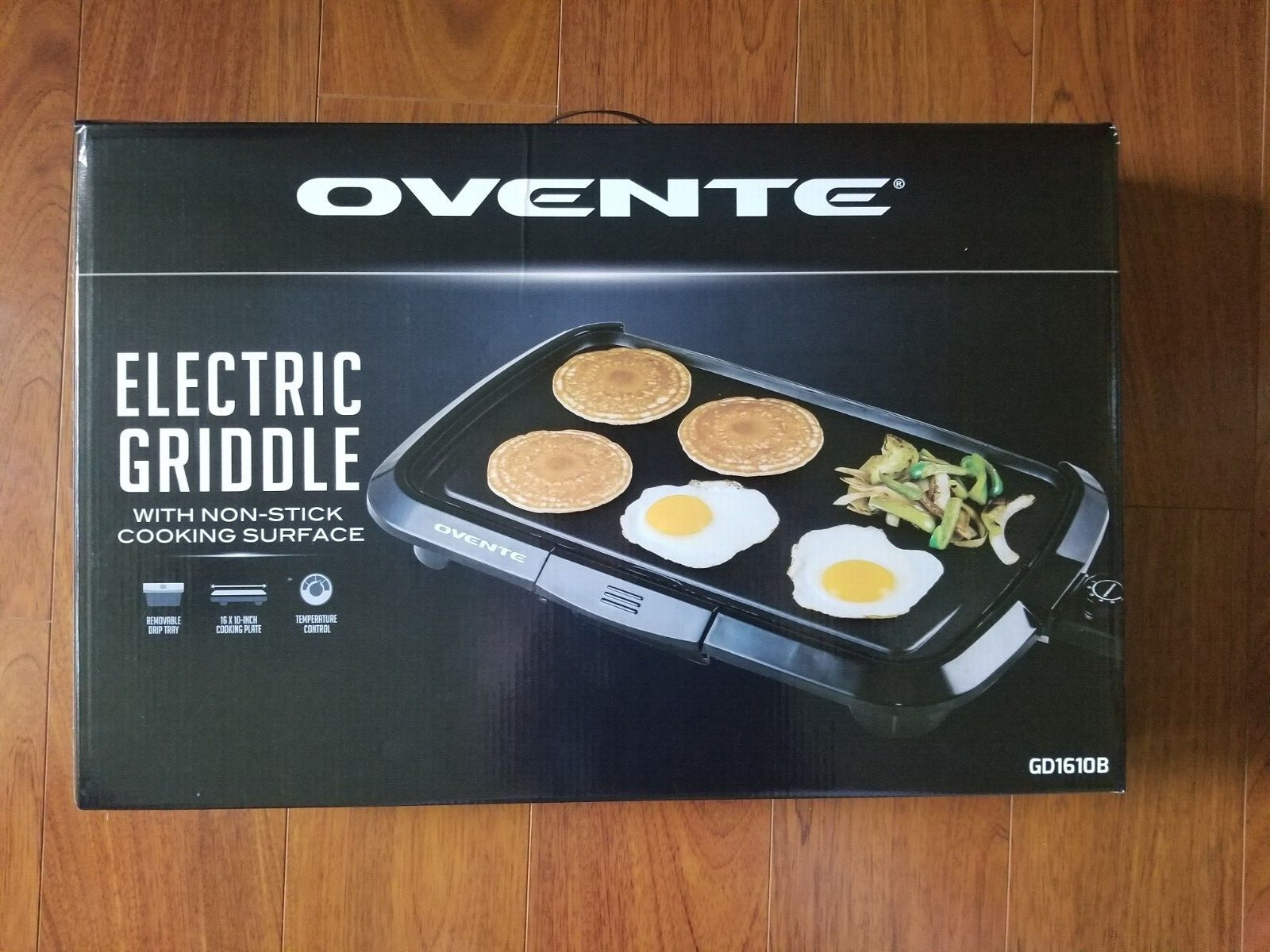 Ovente Electric Kitchen Griddle Inch Nonstick Cooking Plate Black GD1610B