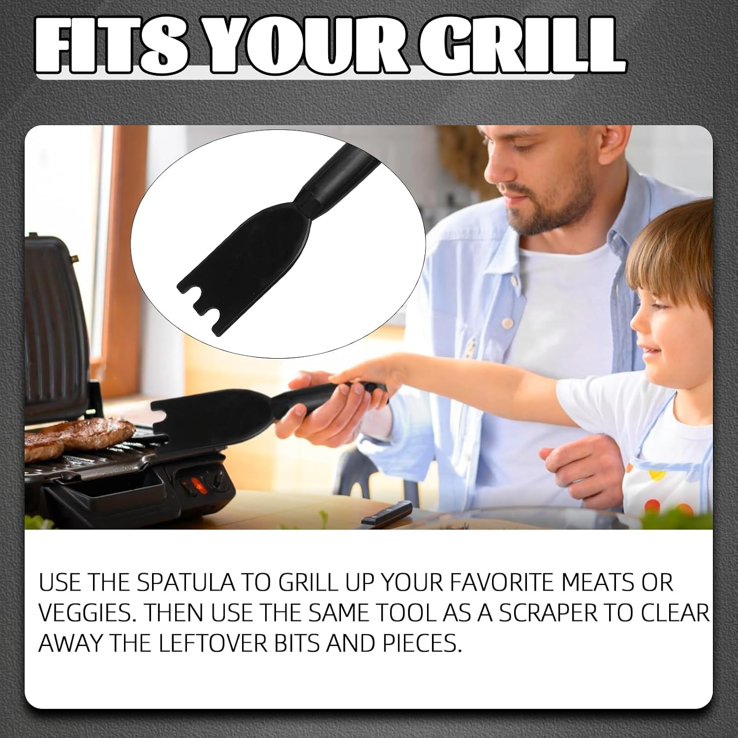 Grill Scraper Compatible with George Foreman Indoor Grills | Cleaning Grill