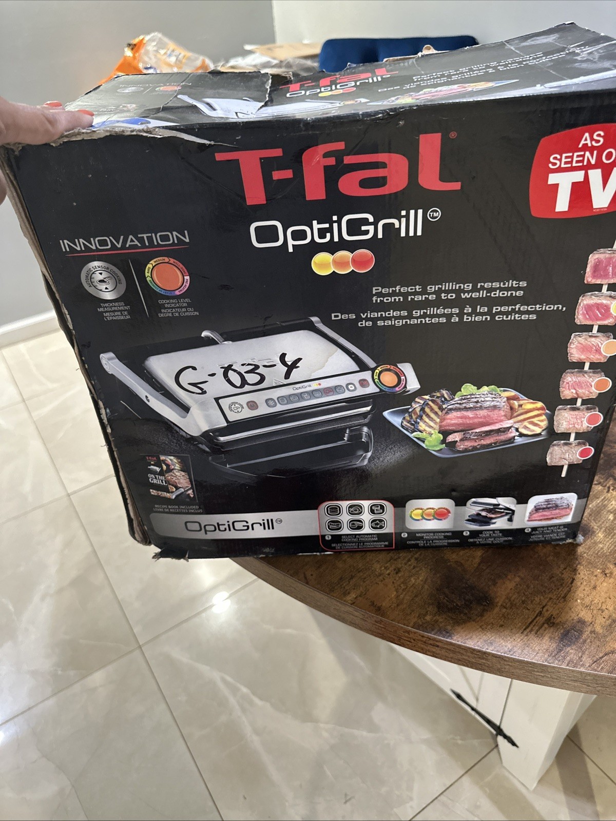 NEW T-Fal OptiGrill Indoor Electric Grill with Removable Dishwasher Safe Plates
