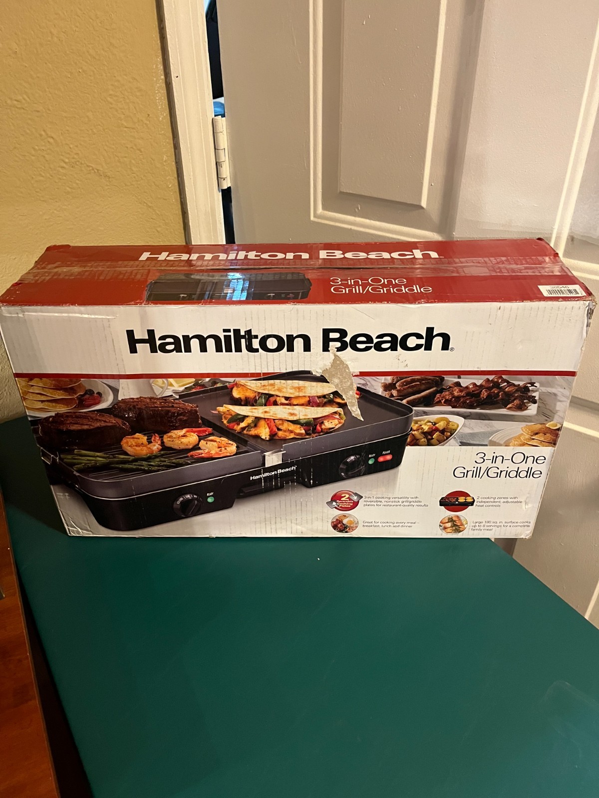 Hamilton Beach 3-in-One Grill/Griddle, Model 38546, NIB!