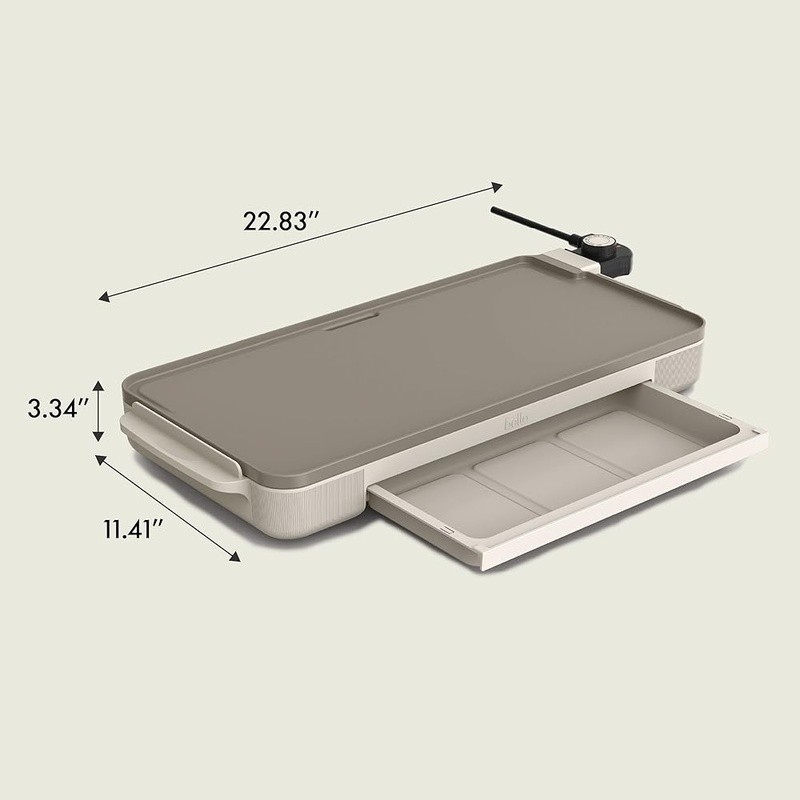 Nonstick Electric Griddle W/ Warming Tray & Temperature Control Pancakes Eggs US