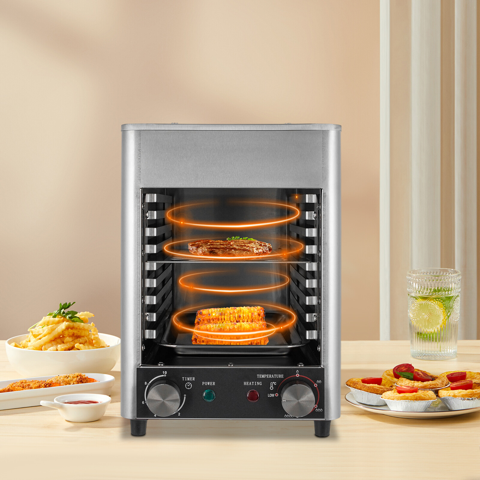 Electric Steak Grill 9-Slots Steak Grill Oven Commercial Steak Stove with Timer