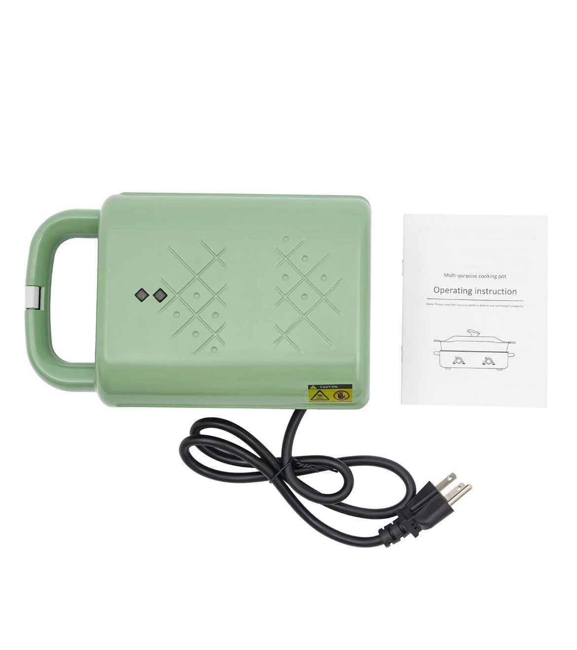 Electric Sandwich Maker Breakfast Machine Portable Sandwich Maker 600W Green NEW