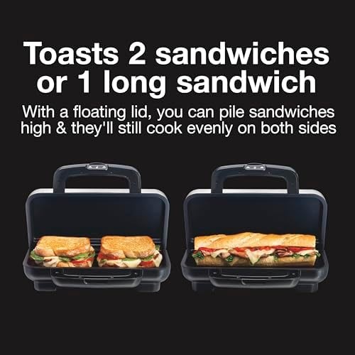 Proctor Silex Deluxe Hot Sandwich Maker With PFAS-Free Non-Stick Plates | Fit…