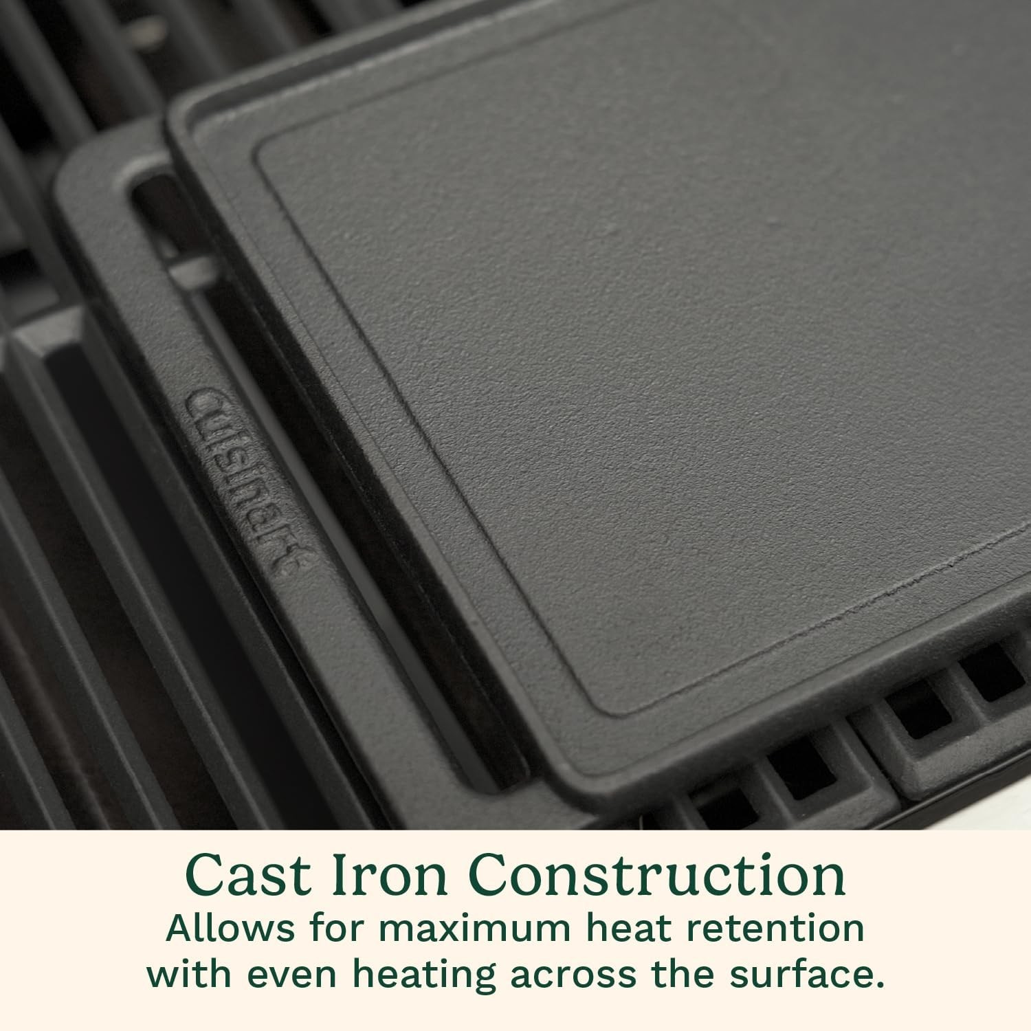 Reversible Cast Iron Grill/Griddle Plate, 15.75” x 9” Pre-Seasoned Cooking