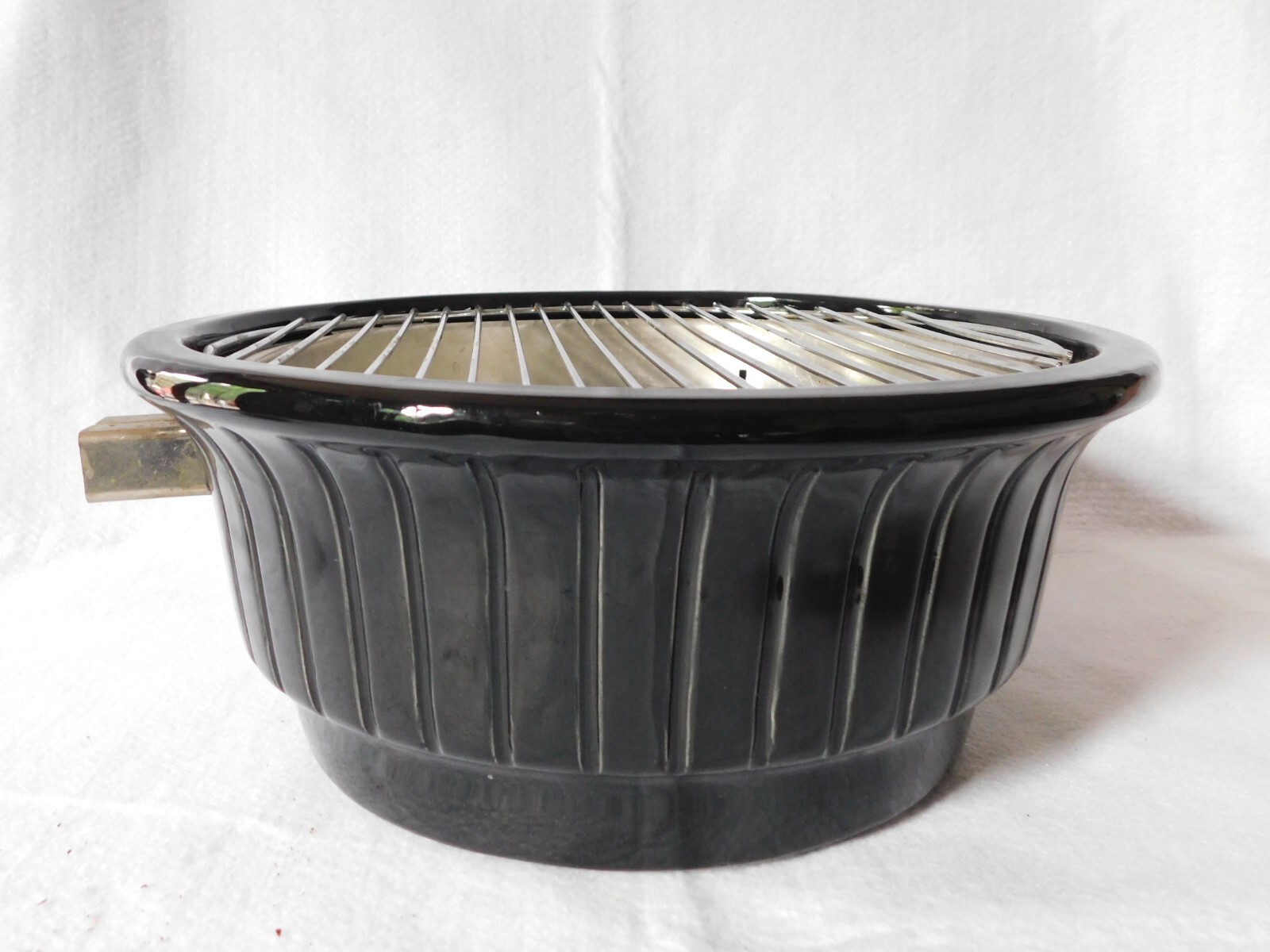 Vintage Rival Crock Grill Smokeless Round Indoor Electric | Black | Model 5750
