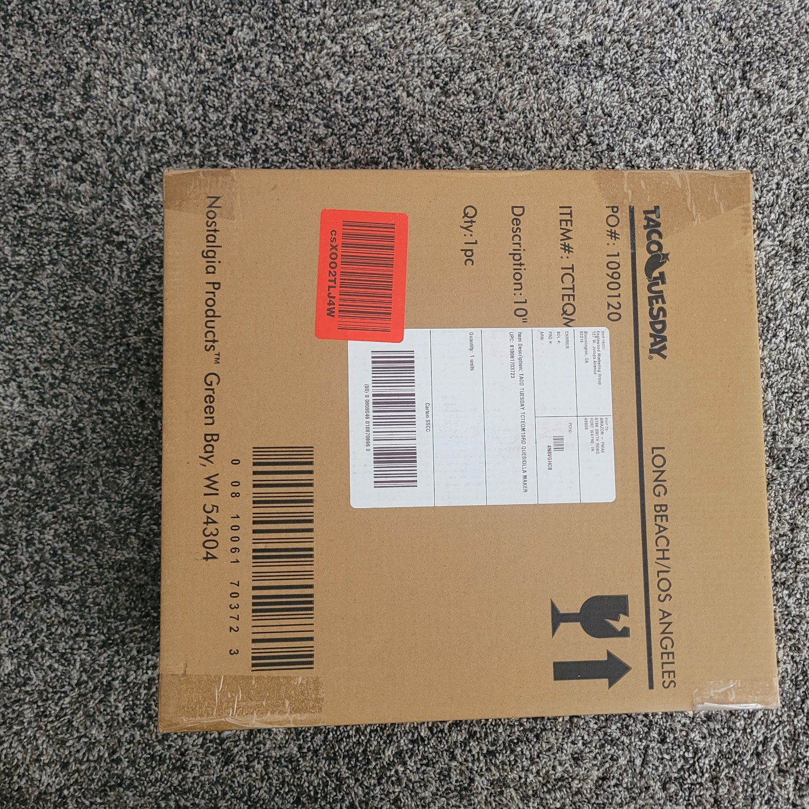BRAND NEW IN BOX Taco Tuesday Deluxe 10-inch 6-Wedge Electric Quesadilla Maker